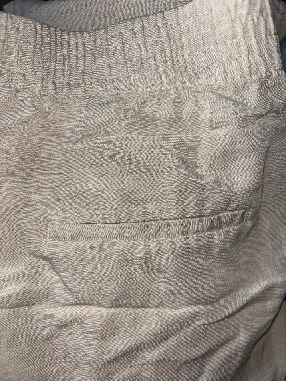 H&M Beige Linen-Blend Wide-Leg Trousers